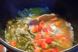 Supa de curcan cu fasole verde  si smantana