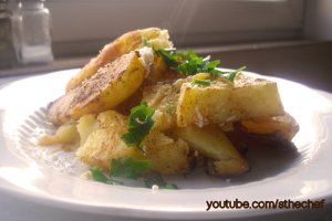 Vezi si reteta video pentru Garnitura cartofi taranesti