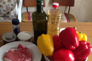Peperonata cu muschi de porc la gratar
