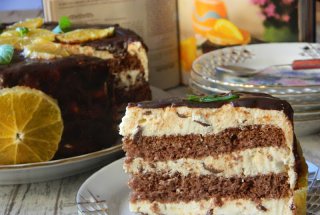 Tort cu crema de portocale