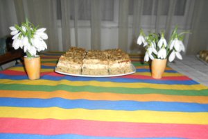 Desert prajitura cu nuca si caramel