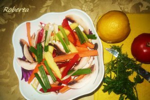 Calcan atlantic cu legume la cuptor