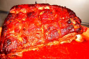 Costita de porc cu rosii, la cuptor