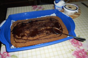 Tort cu crema de ciocolata, branza dulce si mascarpone