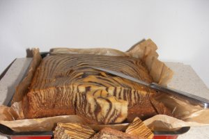 Chec "zebra" cu pudra de roscove