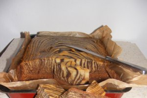 Chec "zebra" cu pudra de roscove