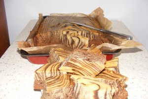 Chec "zebra" cu pudra de roscove