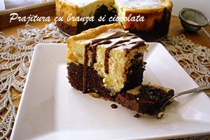 Prajitura (pasca) cu branza si ciocolata