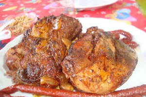 Pulpa de porc impanata cu sunca si usturoi la cuptor