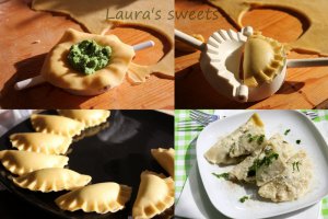 Ravioli de casa, umpluti cu branza, spanac si leurda