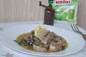 Stufat din limba de porc cu menta, leurda si lamaie