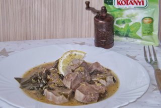 Stufat din limba de porc cu menta, leurda si lamaie