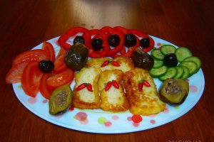 Branza halloumi prajita