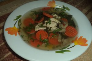 Supa dietetica cu pui,praz si pleurotus