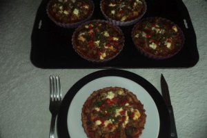 Tarte dietetice cu ciuperci si piept de pui