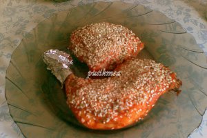 Pulpe de pui in crusta de ketchup si susan