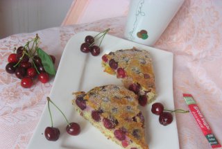 Clafoutis cu cirese si green sugar
