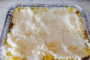Mamaliga cu branza greceasca si parmezan la cuptor
