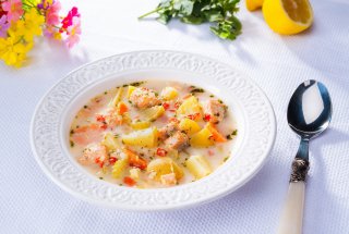 Supa cu legume si somon la slow cooker Crock-Pot