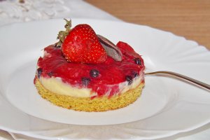 Prajitura cu lemon curd si jeleu de fructe cu Green Sugar