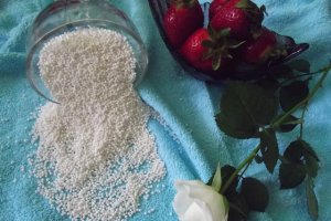 Budincă de tapioca cu căpşuni