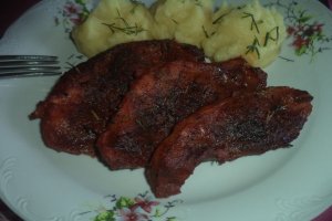 Friptura rosie de porc la cuptor