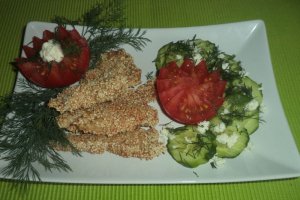 Piept de pui in crusta de susan la cuptor