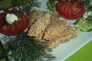 Piept de pui in crusta de susan la cuptor