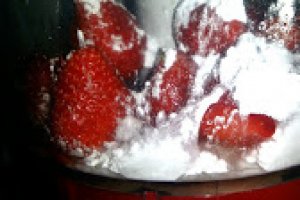Capsuni in crema de gris