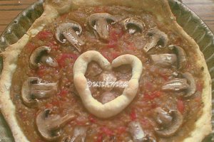 Tarta cu ciuperci,vinete si ardei copt