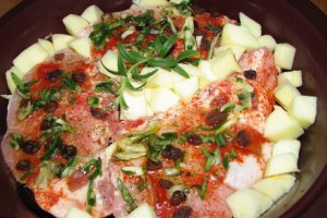 Friptura de porc cu mere si stafide