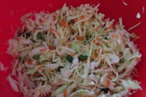 Salata de varza cu morcov si ceapa verde