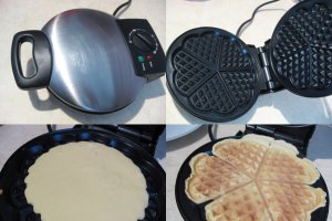 Tortulete din waffe si crema de capsuni  cu green sugar