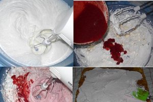 Rulada cu mousse de capsuni si green sugar