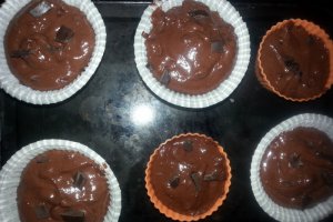 Muffins ciocolatoase cu crema de mascarpone si nutella