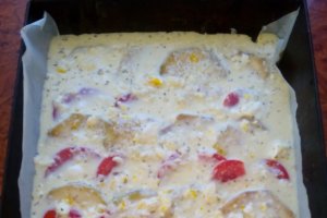 Tarta cu vinete si rosii