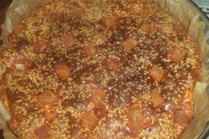 Cheesecake cu seminte de canepa si ghimbir confiat