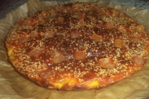 Cheesecake cu seminte de canepa si ghimbir confiat