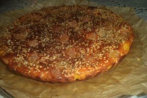 Cheesecake cu seminte de canepa si ghimbir confiat