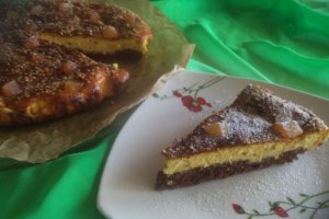 Cheesecake cu seminte de canepa si ghimbir confiat