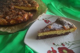 Cheesecake cu seminte de canepa si ghimbir confiat