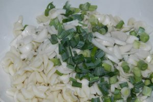 Salata de paste cu salam crud uscat