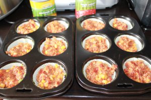 Briose aperitiv cu carne, cus-cus, porumb si multe legume