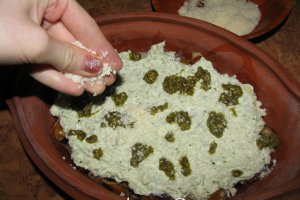 Ciuperci cu ricotta si pesto
