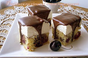 Prajitura cu cirese si crema mascarpone