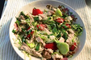 Salata de vara cu piept de pui si telemea