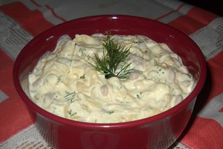Salata de fasole galbena cu maioneza