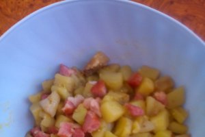 Budinca de dovlecel, cartofi si bacon