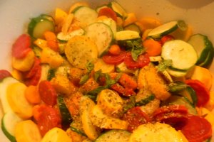 Salata cu zucchini si chorizo