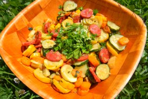 Salata cu zucchini si chorizo